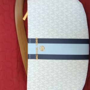 Michael Kors fanny pack white blue stripe